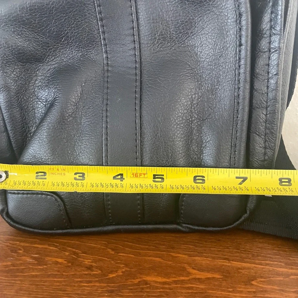 Vtg‎ Samsonite Crossbody Purse Bag Travel Faux Leather Black Adjustable